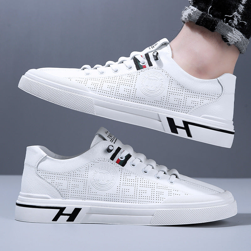Men's Breathable Slip-On White Casual Sports Sneakers