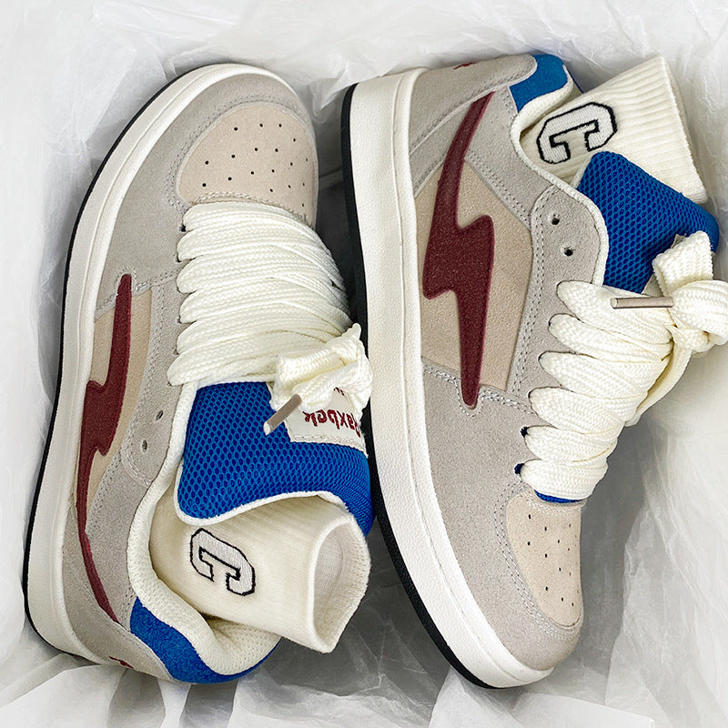 Unisex Retro White Casual Bread Sneakers
