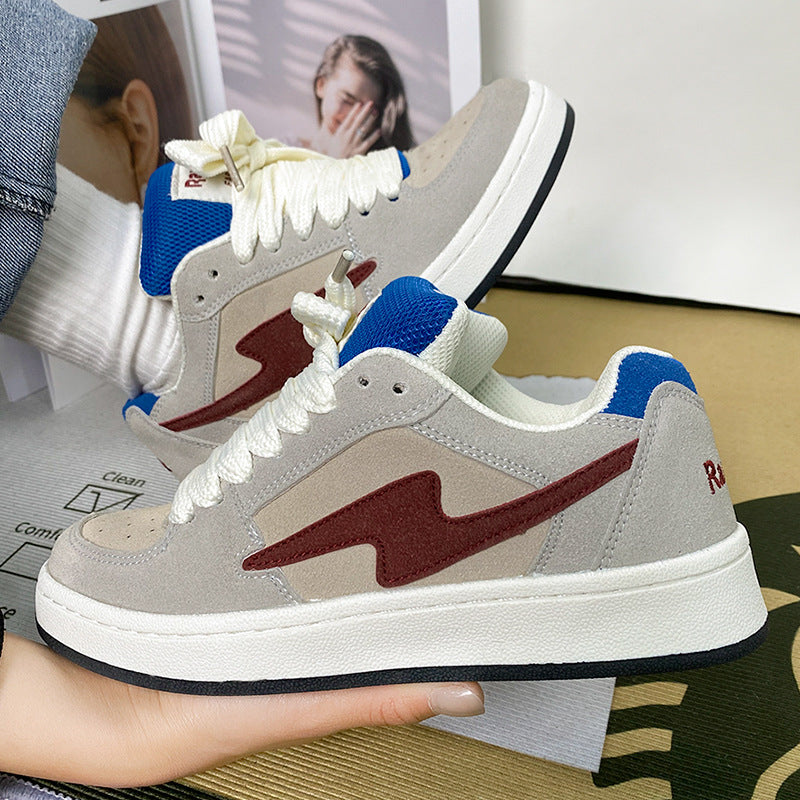 Unisex Retro White Casual Bread Sneakers
