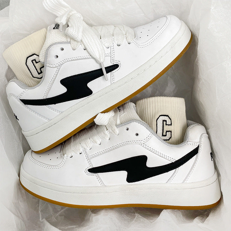 Unisex Retro Casual Skate Sneakers with Microfiber Upper