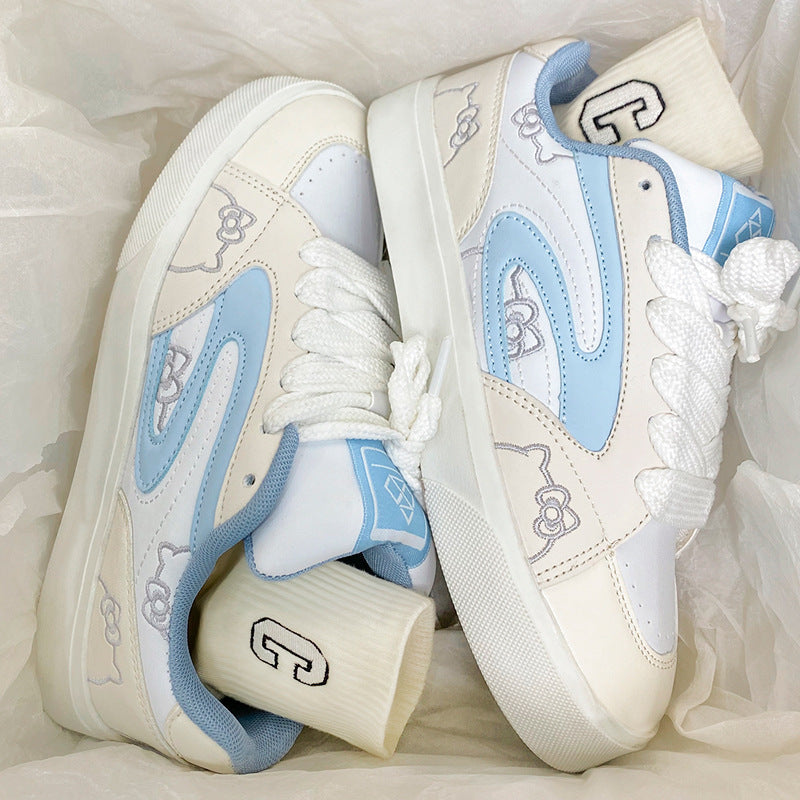 Unisex Color Block Casual Sneakers with Retro Low-Top Design