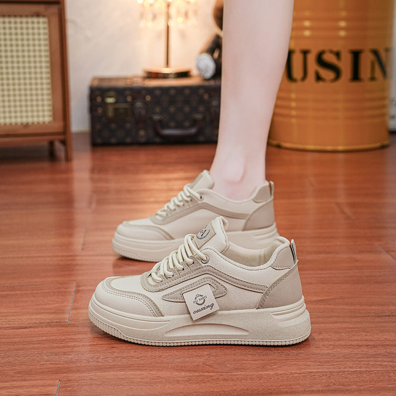 Women's Thick Sole Casual Sneakers with Breathable PU Upper