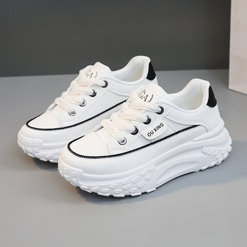 Women's Mid-Top Platform Sneakers with Breathable Comfort