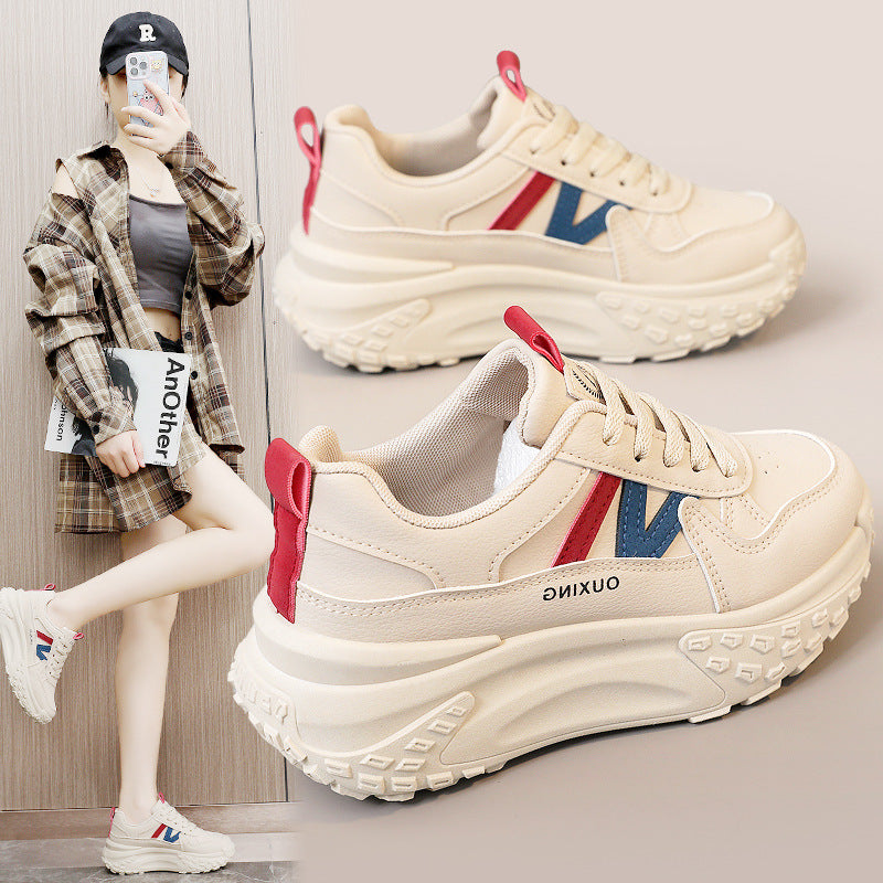 Women's Thick Sole Casual Sneakers with Breathable Comfort