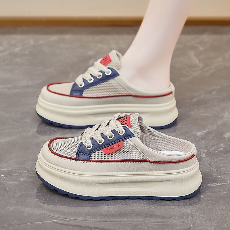 Women's Breathable Mesh Platform Sneakers with Lace-Up Design