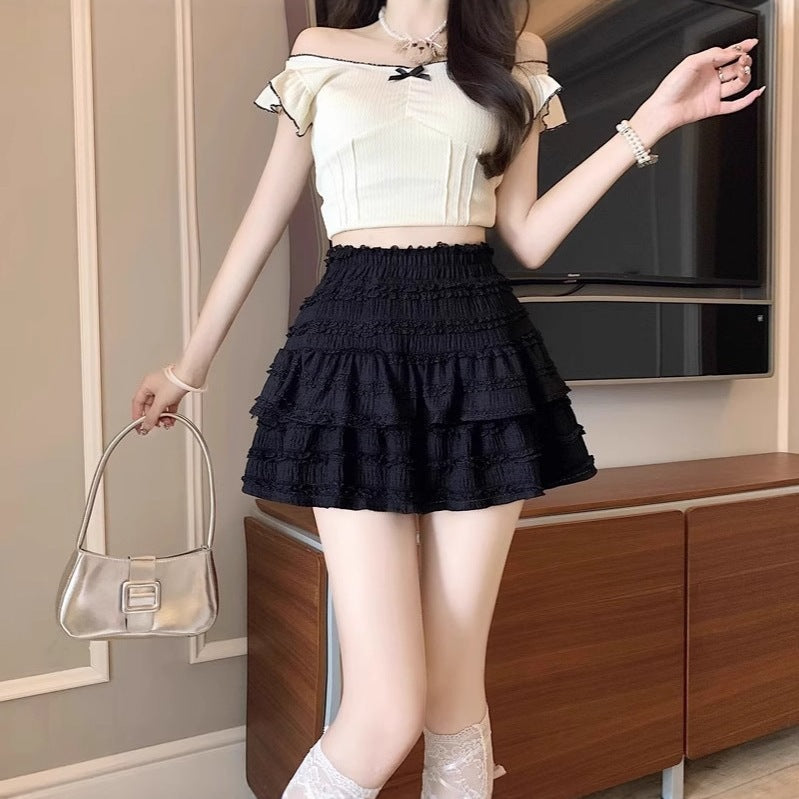 Women's High-Waist A-Line Layered Tulle Midi Skirt