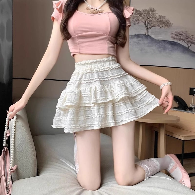 Women's High-Waist A-Line Layered Tulle Midi Skirt