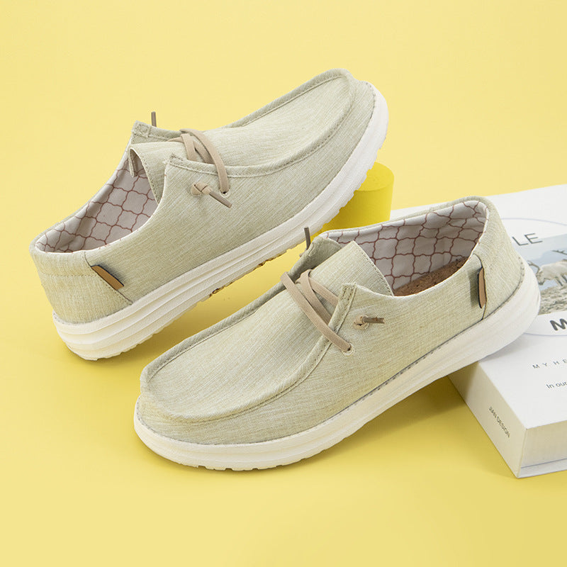 Plus Size Canvas Loafers for Men Casual Slip-On Driving Shoes