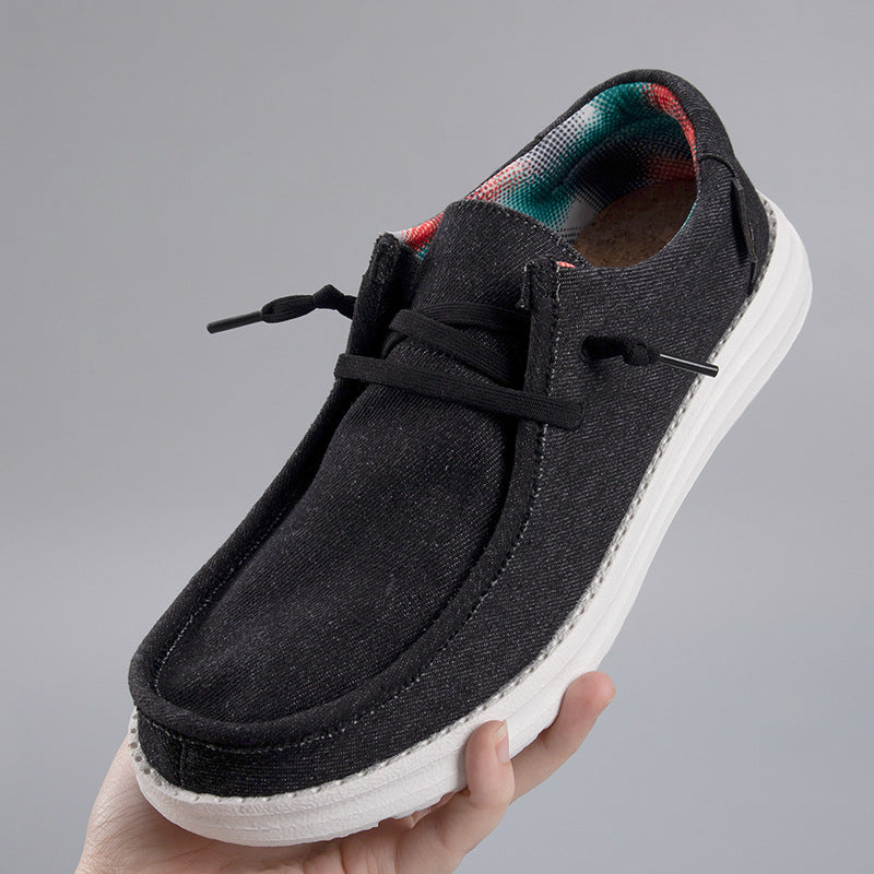 Plus Size Canvas Loafers for Men Casual Slip-On Driving Shoes