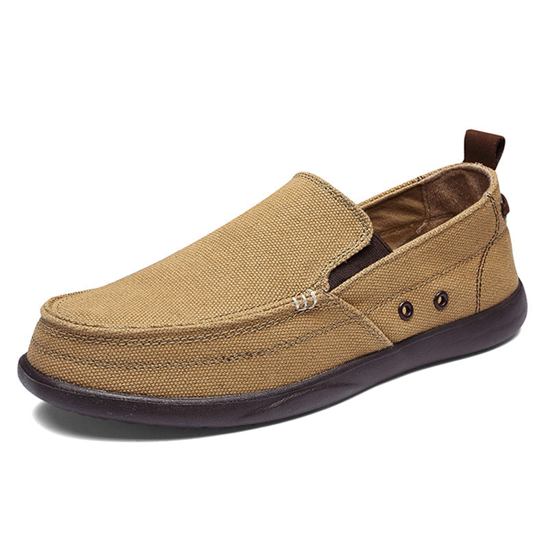 Breathable Canvas Loafers for Men Casual Slip-On Cloth Shoes