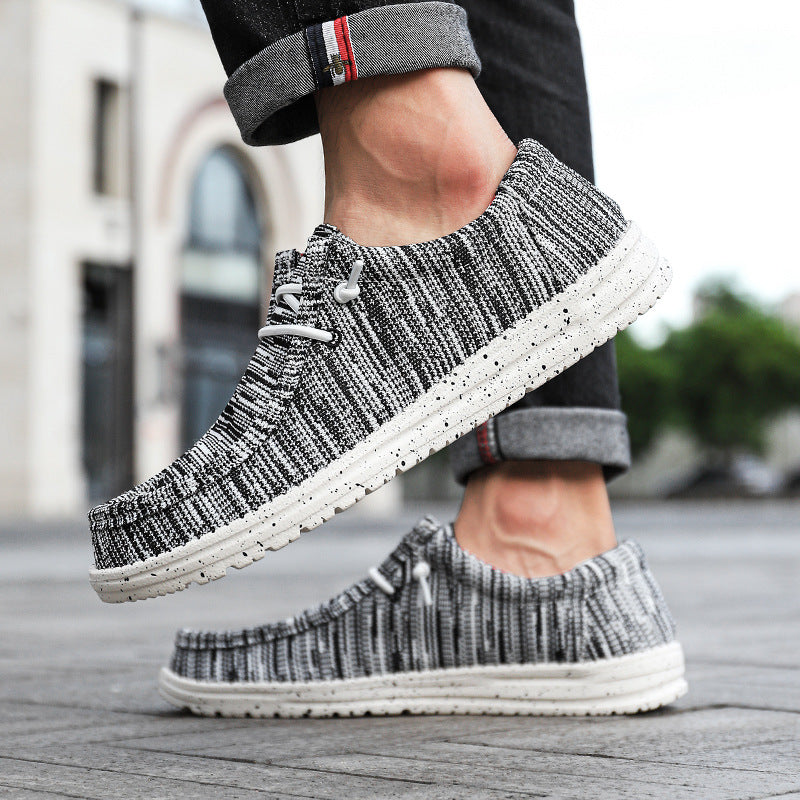 Plus Size Canvas Loafers for Men Easy Slip-On Casual Shoes