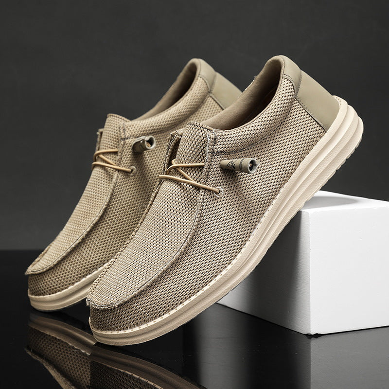 Extra Large Fly Knit Loafers for Men Lightweight Slip-On Shoes
