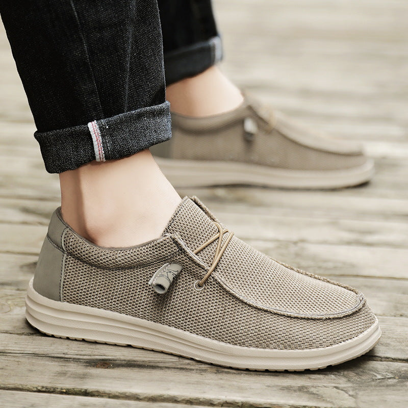 Extra Large Fly Knit Loafers for Men Lightweight Slip-On Shoes
