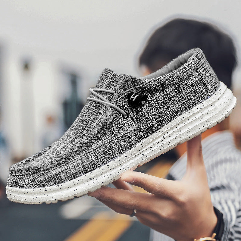 Plus Size Canvas Loafers for Men Fashionable Slip-On Casual Shoes