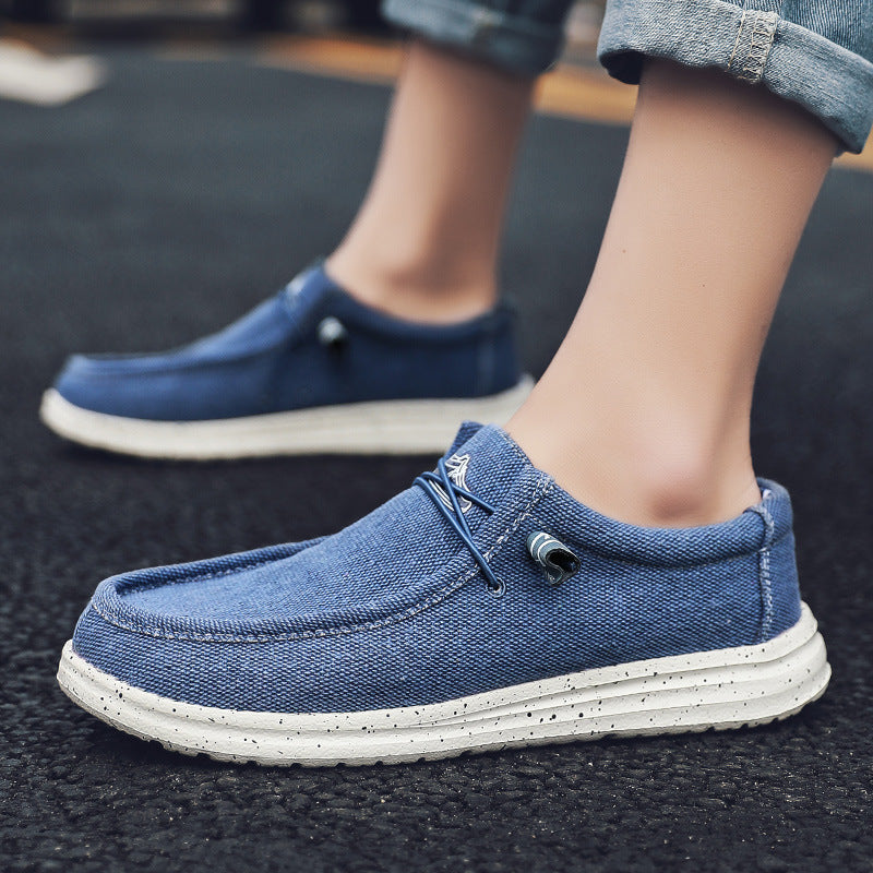 Plus Size Canvas Loafers for Men Fashionable Slip-On Casual Shoes