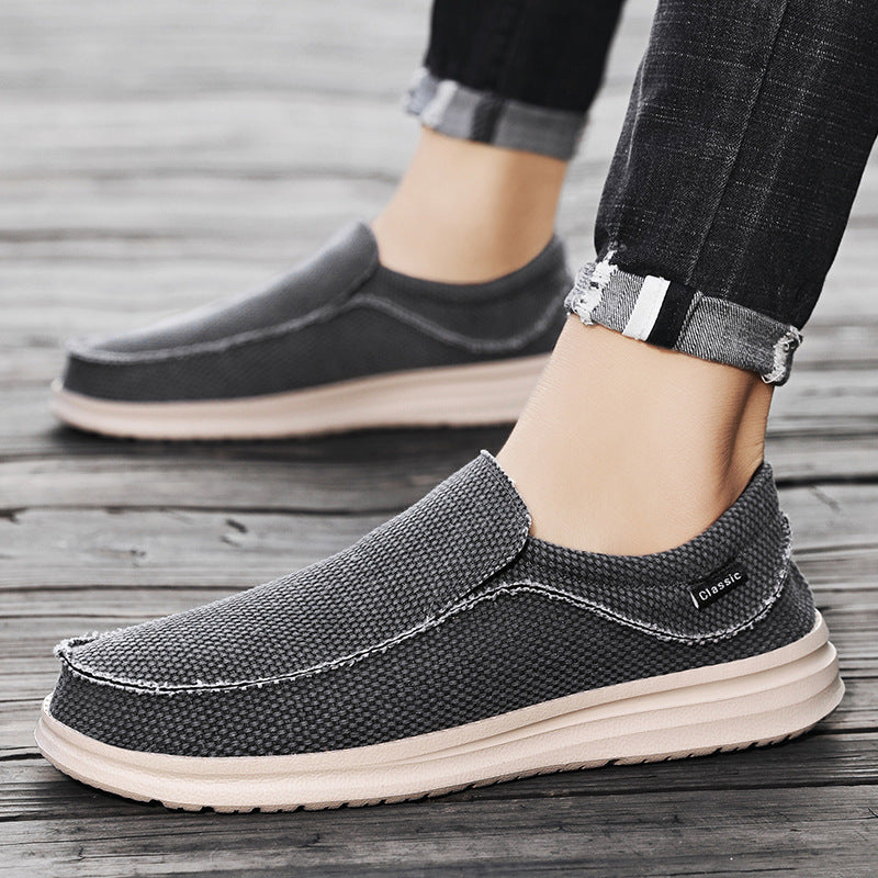 Ultra-Light Canvas Loafers for Men Large Size Slip-On Casual