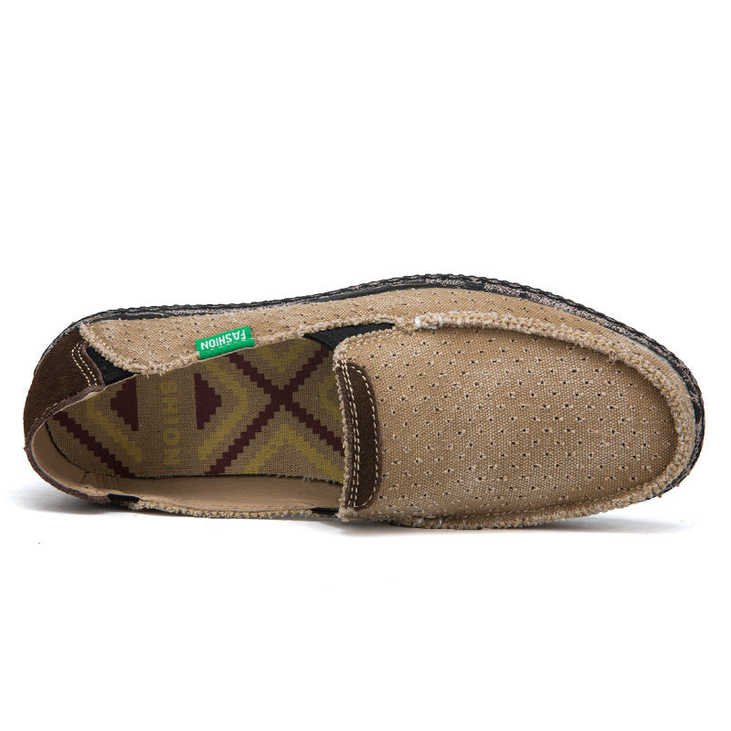 Large Size Men's Slip-On Loafers Soft Sole Casual Cloth Shoes