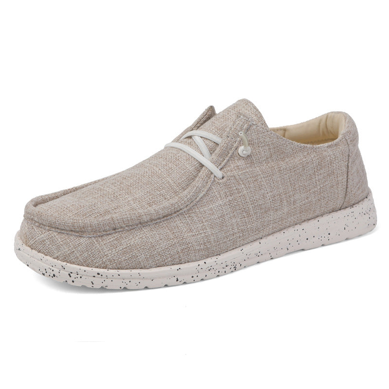 Men's Canvas Loafers Flat Casual Cloth Shoes Lightweight Slip-On