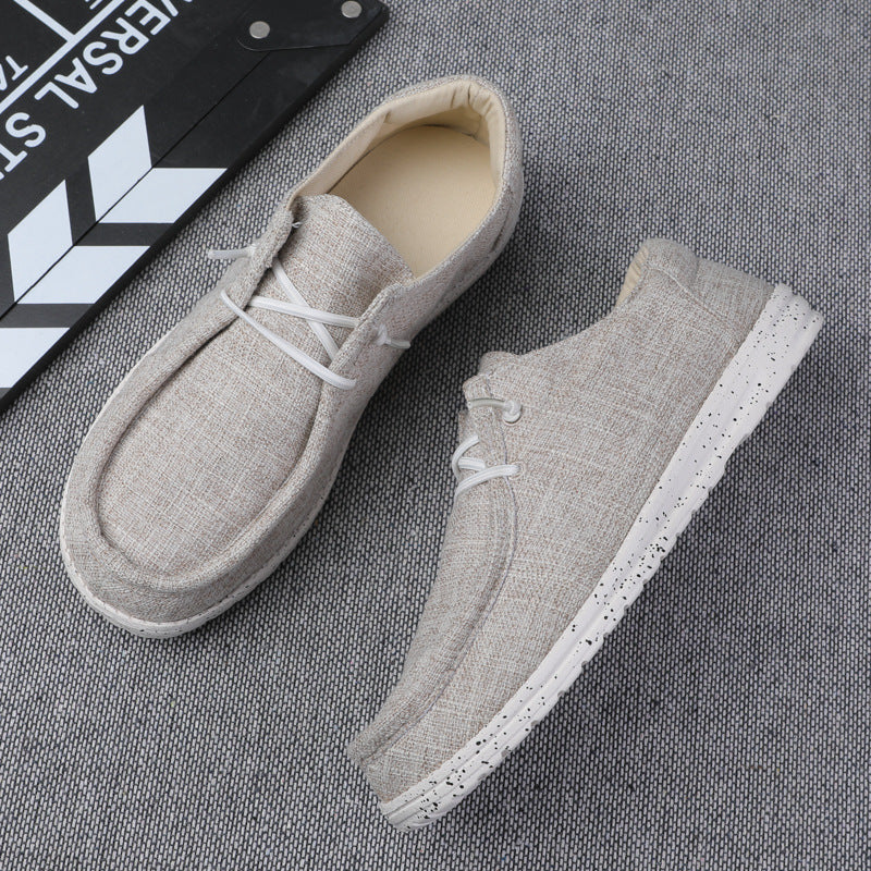Men's Canvas Loafers Flat Casual Cloth Shoes Lightweight Slip-On