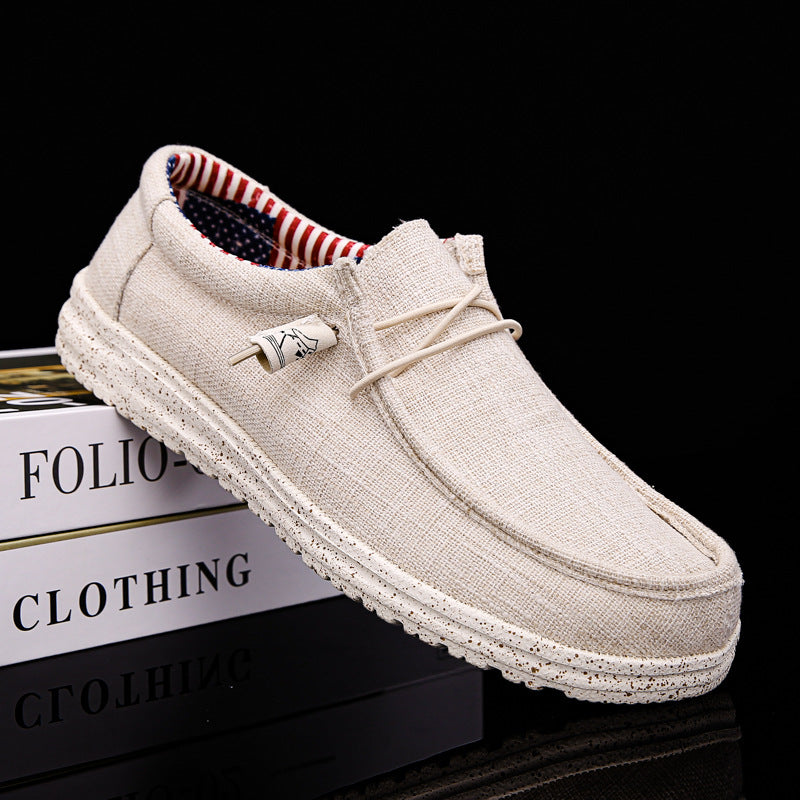 Men's Canvas Loafers Lightweight Casual Driving Shoes Cloth Shoes