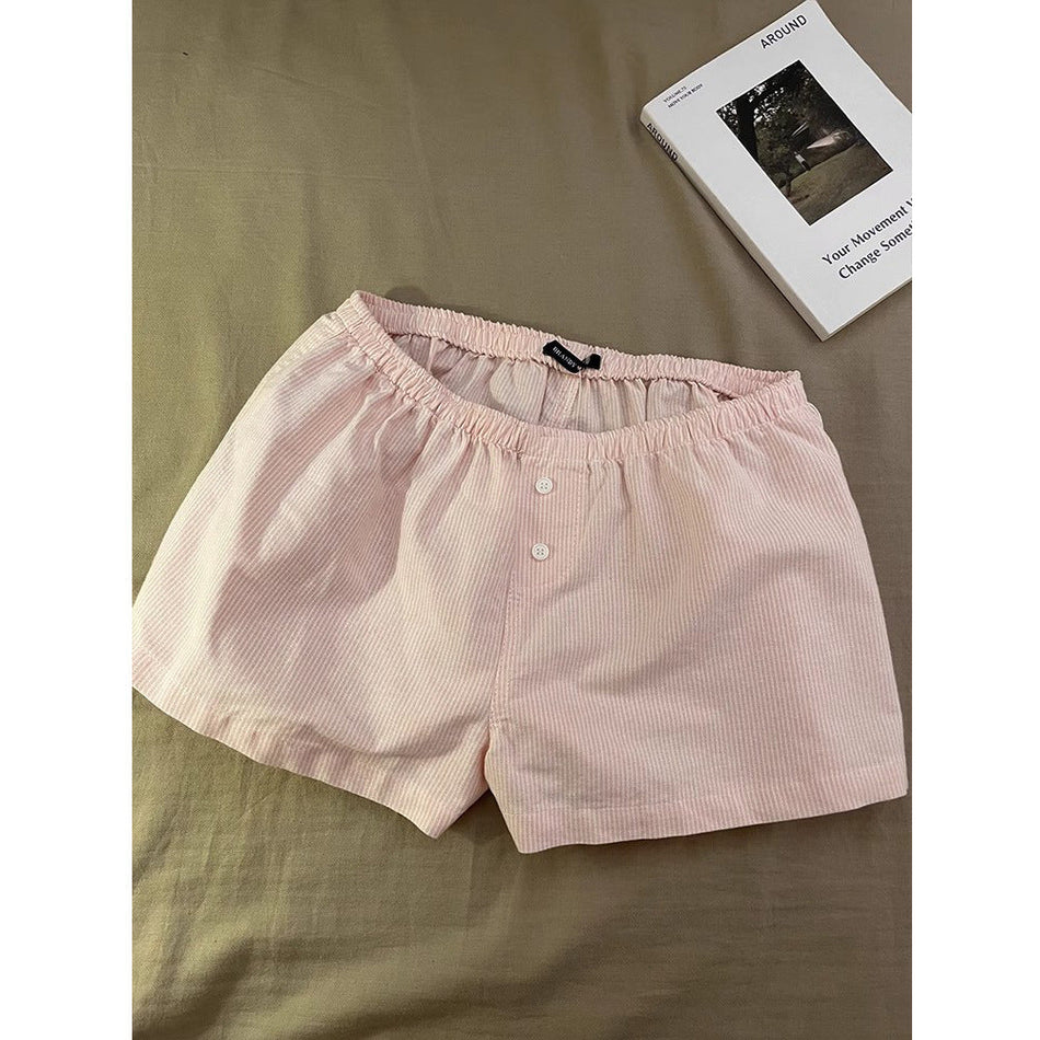 Women's Cloud Cotton Striped Suspender Pajama Shorts Set