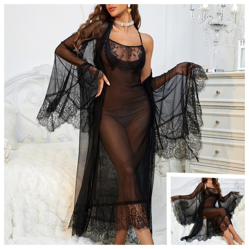 Women's Sheer Mesh Sleeveless Pajama Loungewear Set