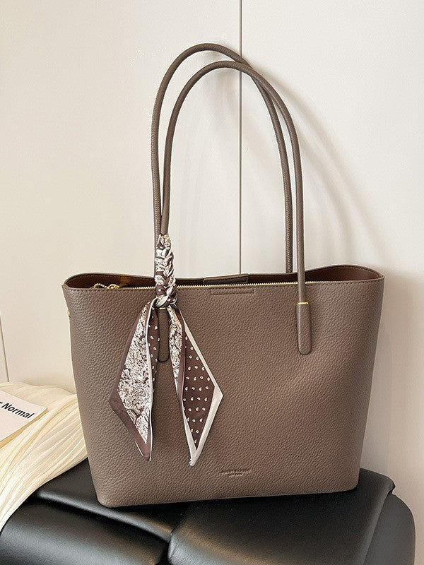 Women's PU Leather Large Capacity Tote Shoulder Bag