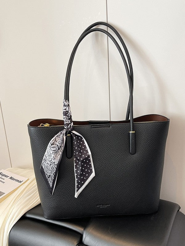 Women's PU Leather Large Capacity Tote Shoulder Bag