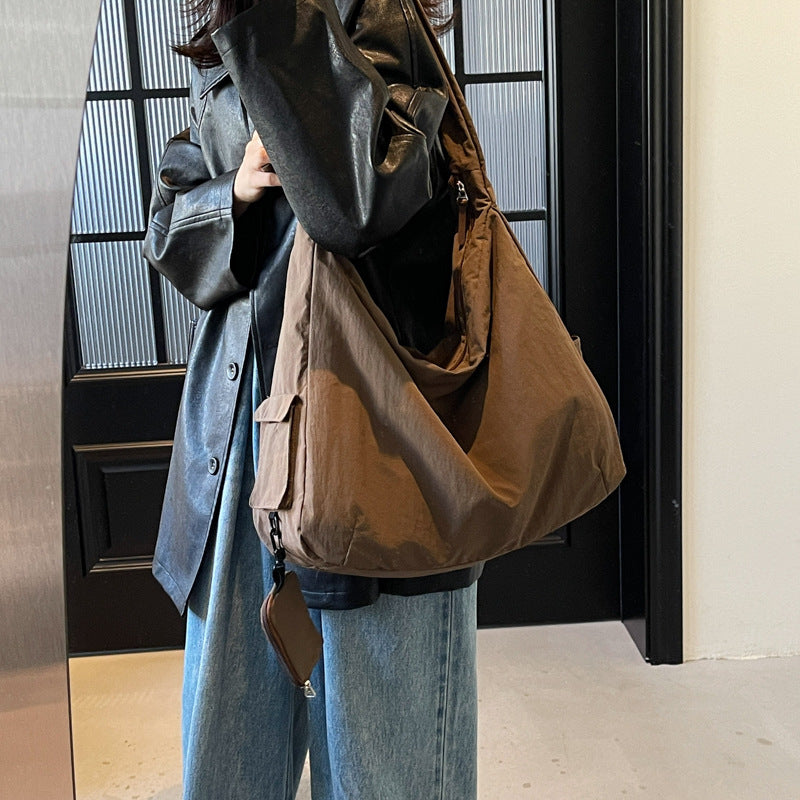 Women's Oxford Cloth Dumpling Crossbody Tote Bag
