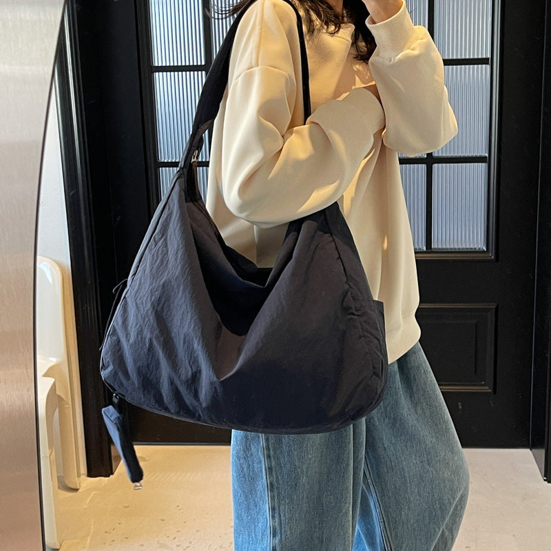 Women's Oxford Cloth Dumpling Crossbody Tote Bag