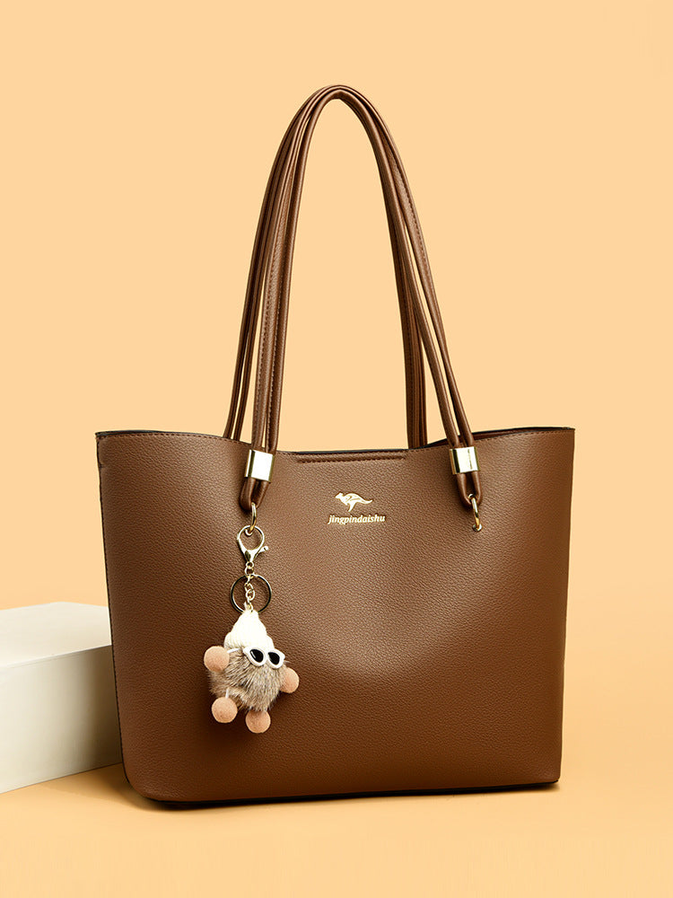 Women's PU Leather Large Capacity Retro Tote Handbag