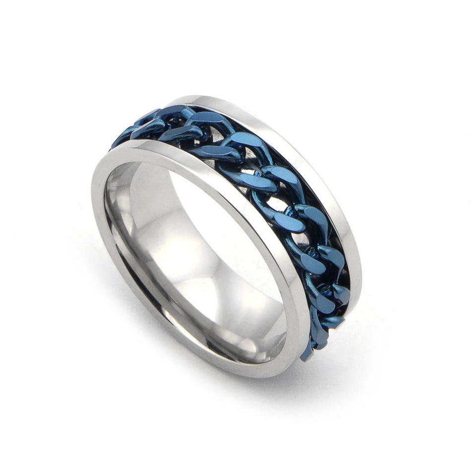 Stainless Steel Rotatable Chain Ring Men's Bottle Opener Jewelry