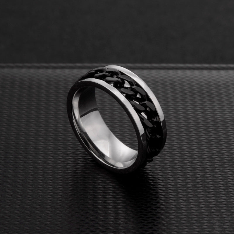 Stainless Steel Rotatable Chain Ring Men's Bottle Opener Jewelry