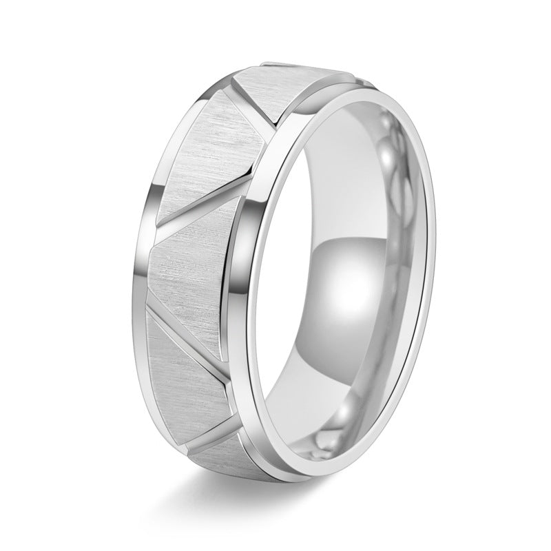 8MM Black Titanium Steel Ring Men's Fashion Jewelry