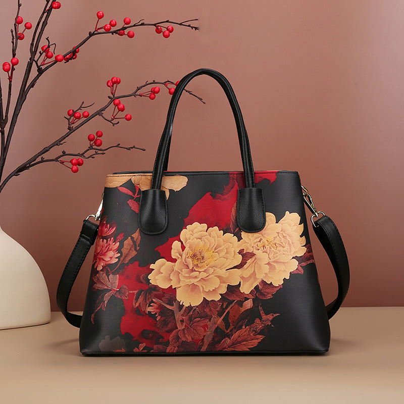Women's Floral Retro Large Capacity Shoulder Crossbody Bag