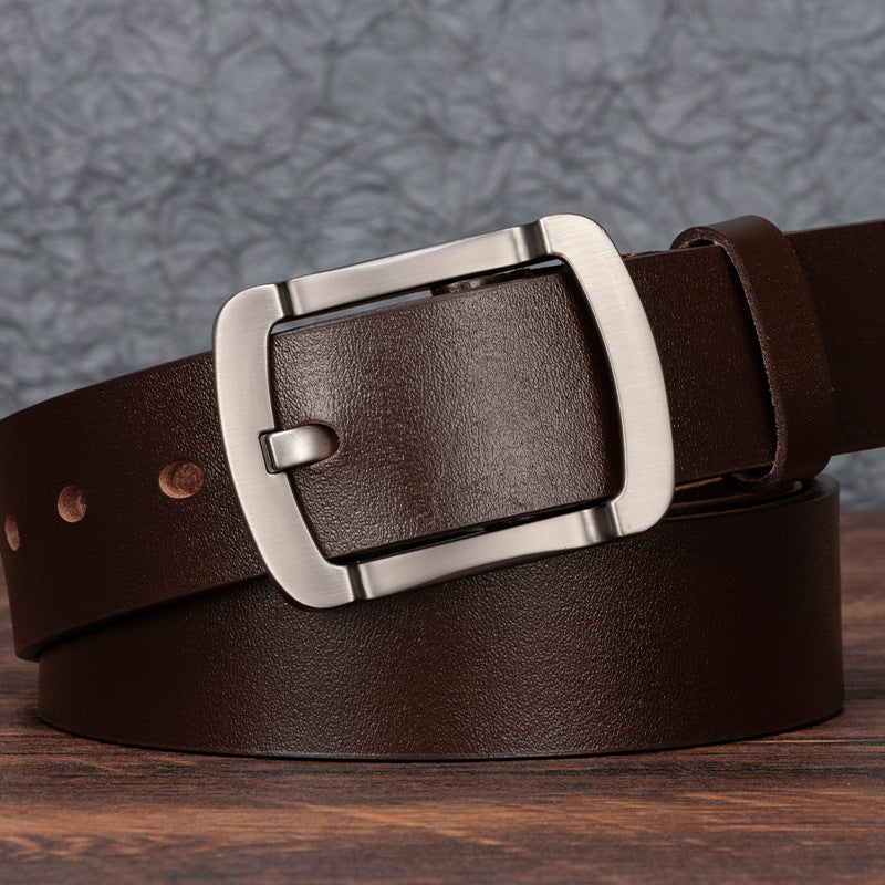 Men's Genuine Cowhide Leather Belt Classic Top Grain Casual Belt