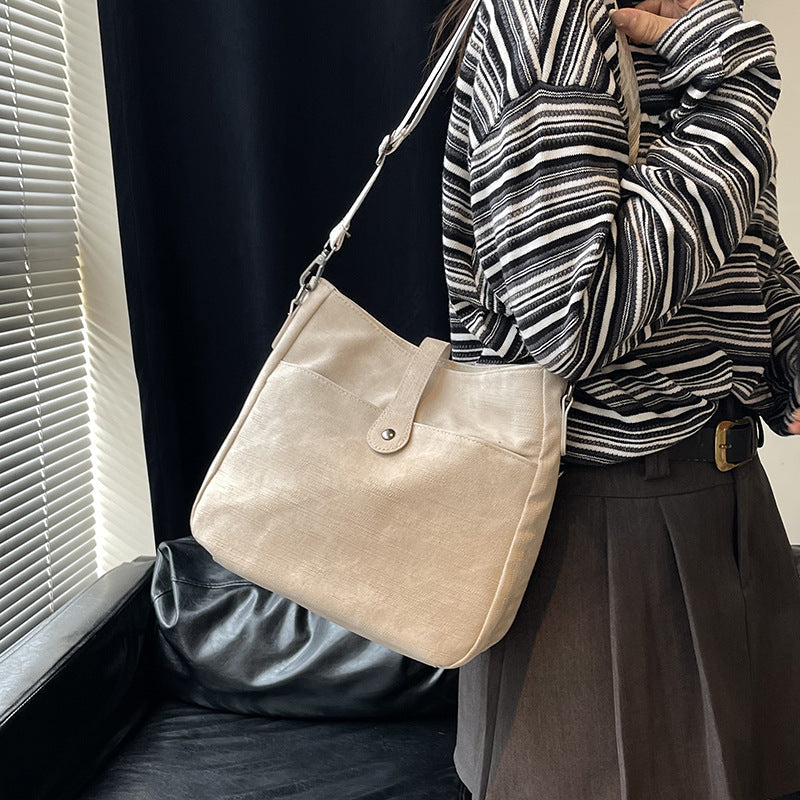 Women's PU Leather Commuter Tote Crossbody Bag with Zipper