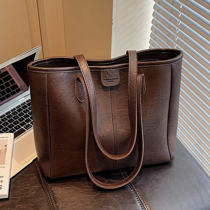 Women's PU Leather Large Capacity Tote Shoulder Bag