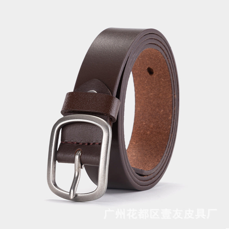 Genuine Cowhide Leather Belt for Men & Women Vintage Casual Belt