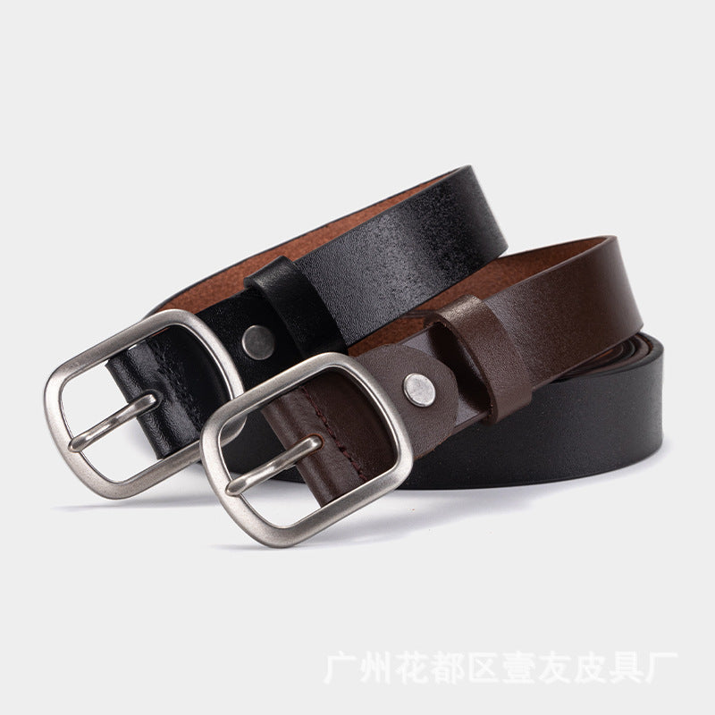 Genuine Cowhide Leather Belt for Men & Women Vintage Casual Belt