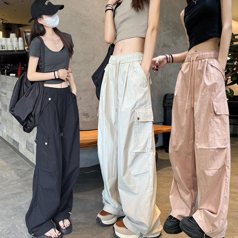 Women's High Waist Quick-Dry Wide Leg Cargo Pants