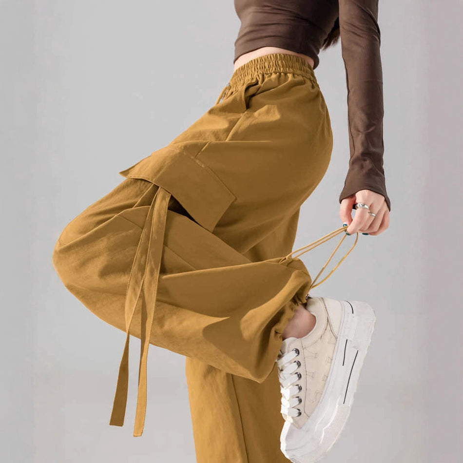Women's High Waist Wide Leg Parachute Cargo Pants