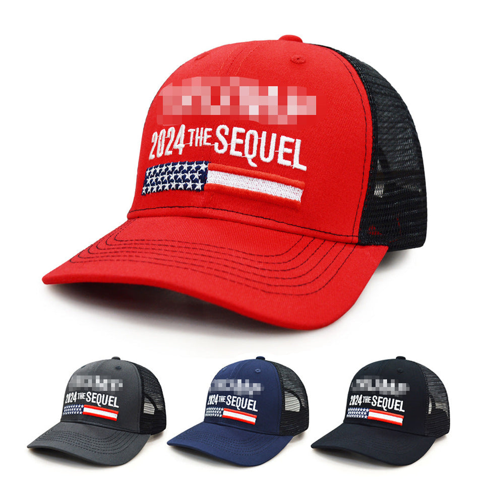 Pure Cotton Mesh Trucker Baseball Cap Letter Embroidered Hat