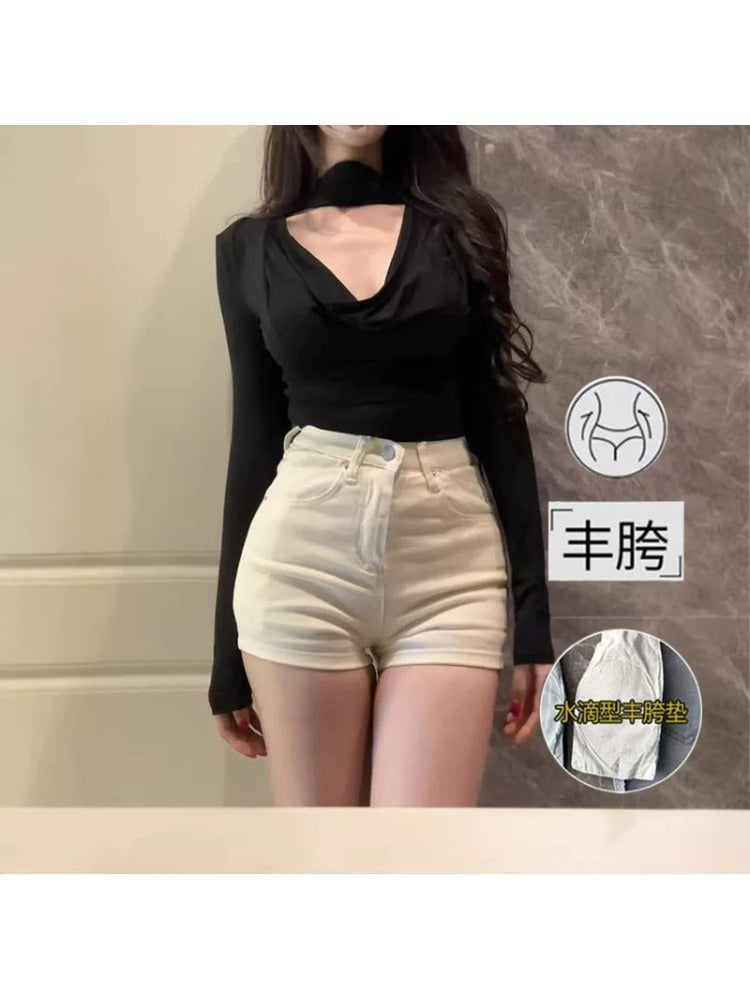 Women's High Waist Sculpting Hot Pants with Stretch Fit