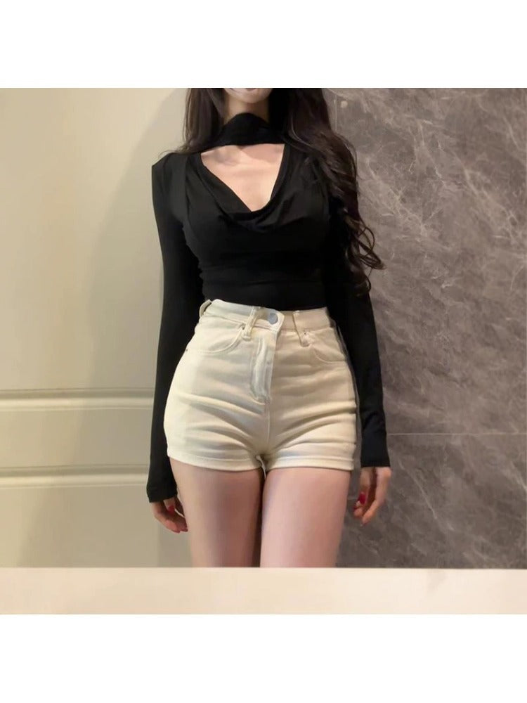 Women's High Waist Sculpting Hot Pants with Stretch Fit