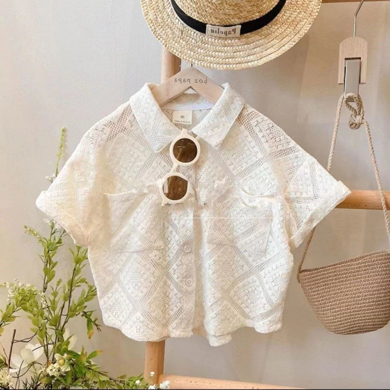 Kids Breathable Short Sleeve Summer Cotton Shirt