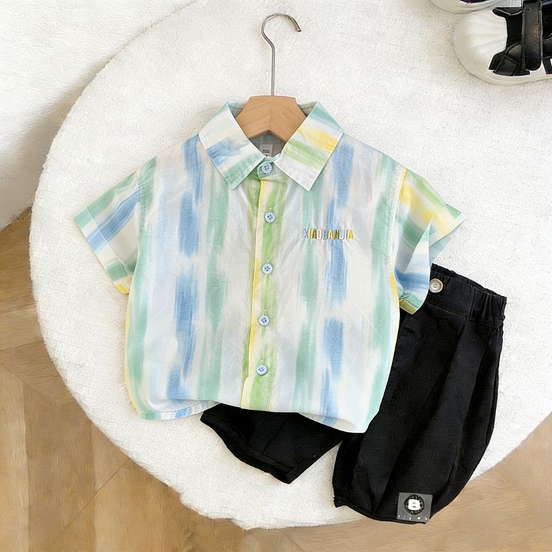 Boys Polo Collar Short Sleeve Summer Shirt