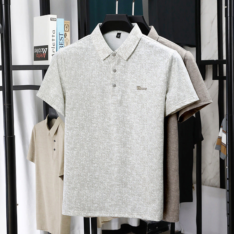 Men's Slim Fit Business Casual Polo Shirt Short Sleeve Lapel Top