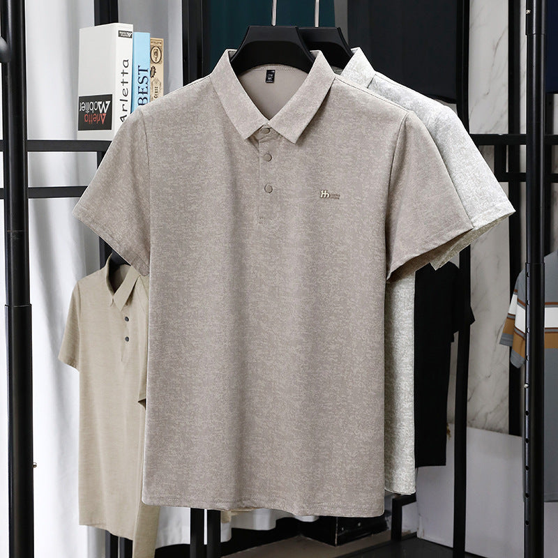 Men's Slim Fit Business Casual Polo Shirt Short Sleeve Lapel Top