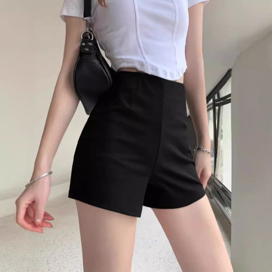 Women's High Waist Anti-Chafe Safety Shorts in Classic Black